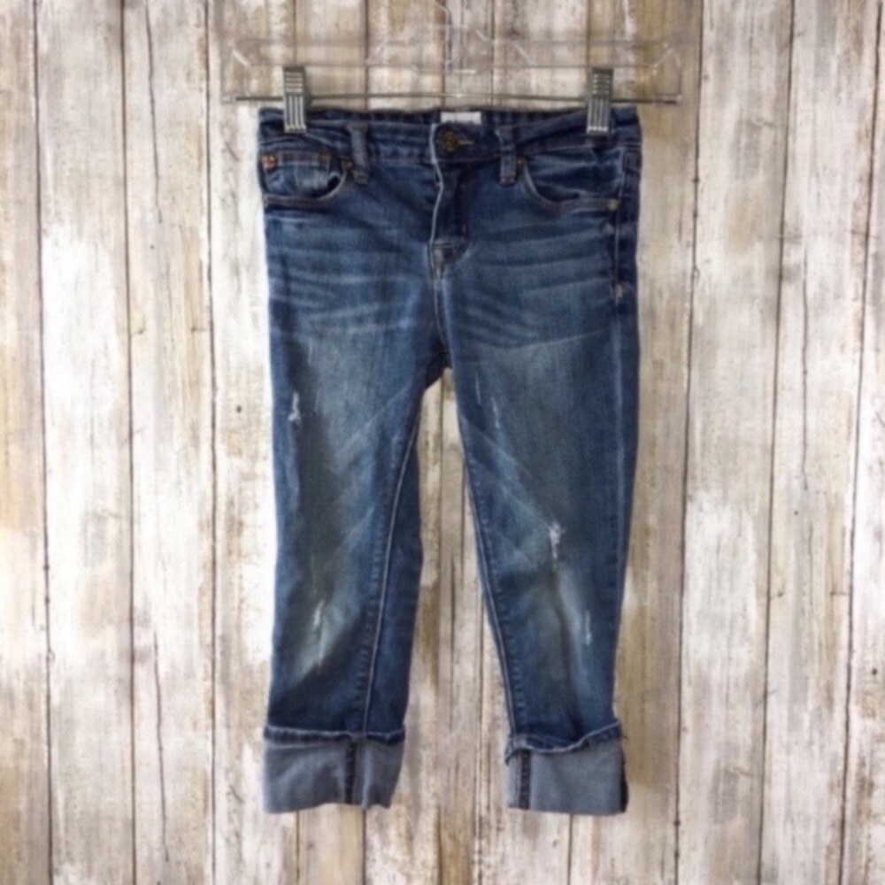 Hudson Kids Lightly Distressed Cuffed Jeans